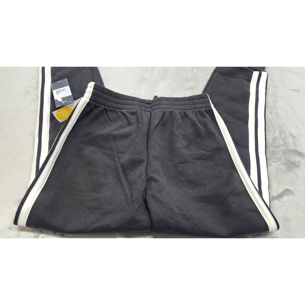 Adidas Kids Size Medium Black Bold 3S Heather Fleece Jogger Sweatpants NWT